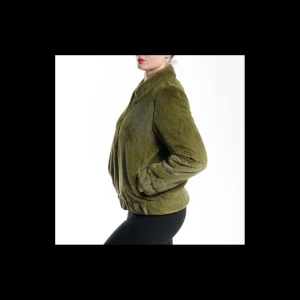 Bomber BETTA CORRADI VERDE MUSCHIO IN ECOPELLICCIA