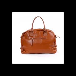 Borsone unisex in eco-pelle color cuoio