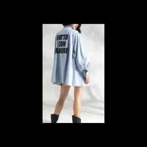 CAMICIONE IN JEANS GIULIA N CON MAXY LOGO