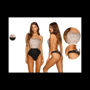 Costume bicolore Cotazur con paillettes