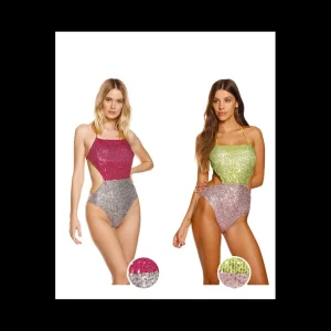 Costume bicolore Cotazur con paillettes