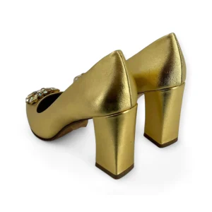 MILU' MILANO DECOLLETE' A PUNTA LAMINATE CON APPLICAZIONE GIOIELLO