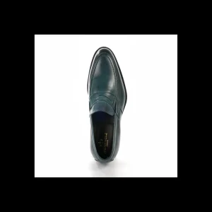 Mocassino Andrea Nobile fondo cuoio colore blu