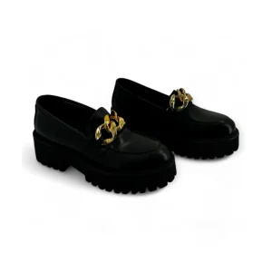 MOCASSINO DONNA IN PELLE CON CATENA MILU' MILANO