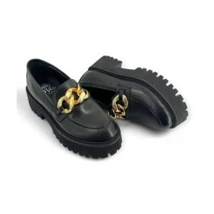 MOCASSINO DONNA IN PELLE CON CATENA MILU' MILANO