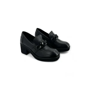 MOCASSINO IN PELLE CON TACCO CON CATENA APPLICATA MGN COLLECTION