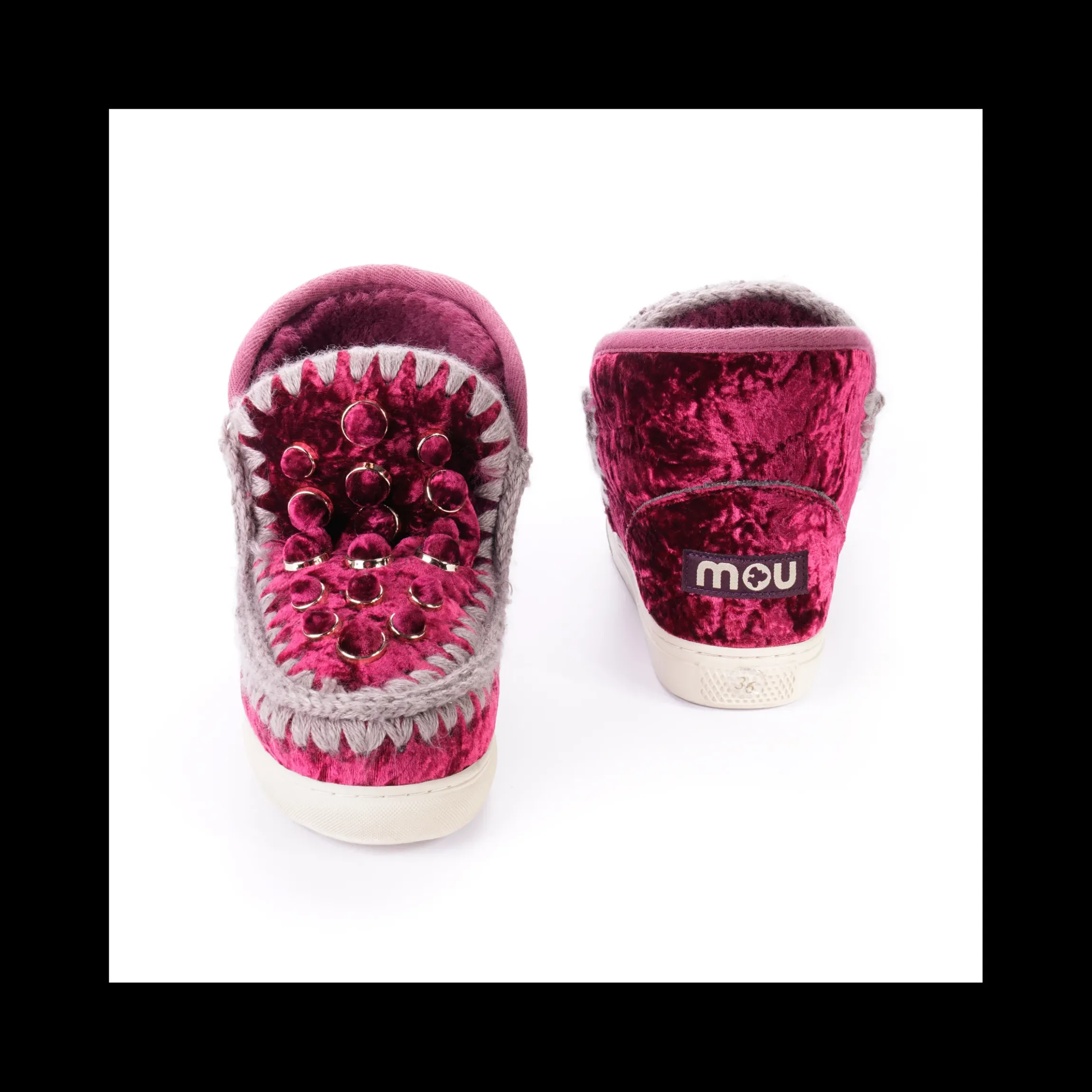 MOU ESKIMO COLORE BORDO' CON APPLICAZIONI