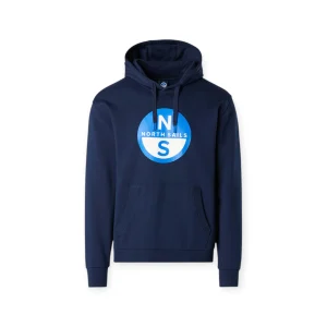 NORTH SAILS FELPA UOMO HOODED CON CAPPUCCIO E MAXI STAMPA