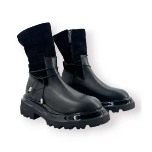 PIERFRANCESCO VINCENTI BOOT NERO PELLE VELLUTO