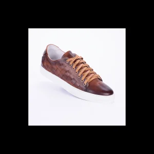 Sneakers Andrea Nobile in pelle con intreccio laterale