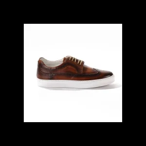 Sneakers Andrea Nobile in pelle color cuoio