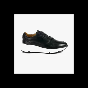 SNEAKERS ANDREA NOBILE IN PELLE NERA CON PARA ALTA