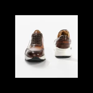 SNEAKERS ANDREA NOBILE IN PELLE COLORE CUOIO CON PARA ALTA