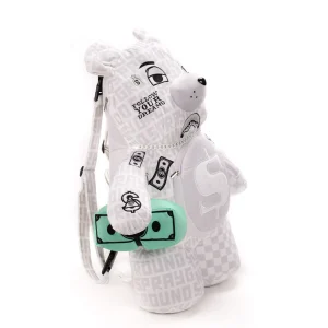 SPRAYGROUND ZAINO SPLIT MEAN AND CLEAN BEAR BIANCO