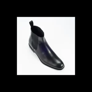 STIVALETTO CESARE PACIOTTI IN PELLE , NERO, CON ELASTICI LATERALI