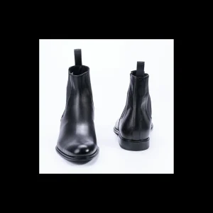 STIVALETTO CESARE PACIOTTI IN PELLE , NERO, CON ELASTICI LATERALI