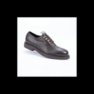 STRINGATA CESARE PACIOTTI IN PELLE MARTELLATA TESTA DI MORO