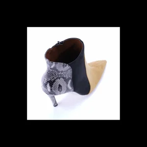 Tronchetto Osvaldo Rossi in camoscio e stampa in pelle di pitone